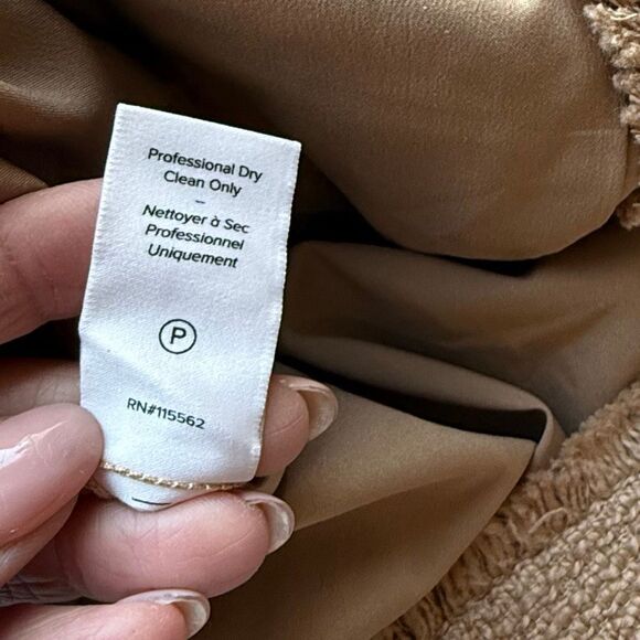 NWT Cinq a Sept Pammy cotton tweed mini shirtdress in brown sugar Size 8 - Picture 15 of 15